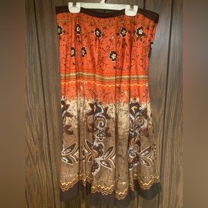 Bohemian style skirt, brown and orange with a little sparkle.